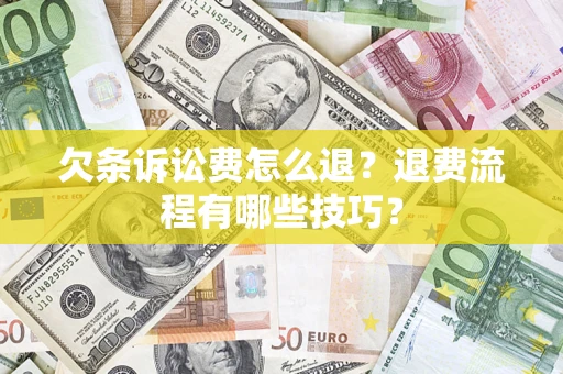 武汉欠条诉讼费怎么退？退费流程有哪些技巧？