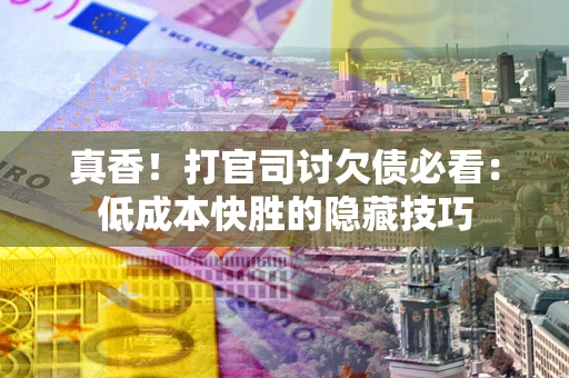 武汉真香！打官司讨欠债必看：低成本快胜的隐藏技巧