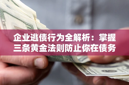 武汉企业逃债行为全解析：掌握三条黄金法则防止你在债务乱局中“踩雷”