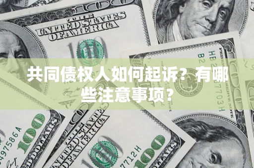 武汉共同债权人如何起诉？有哪些注意事项？